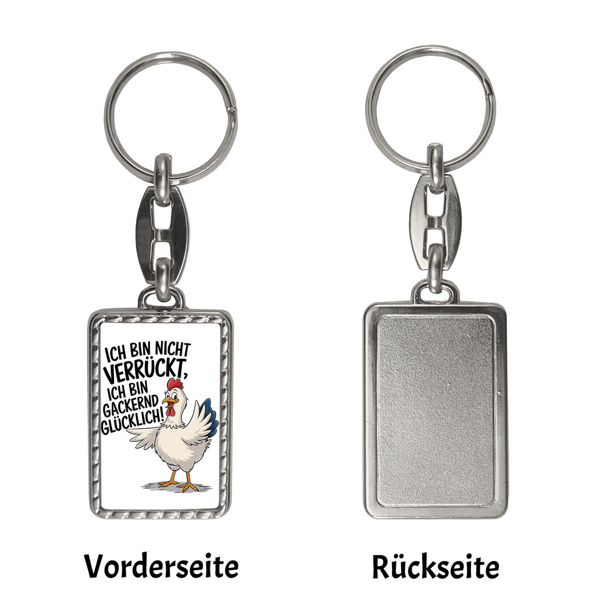 Fröhliches Huhn Gackernd Glücklich Schlüsselanhänger