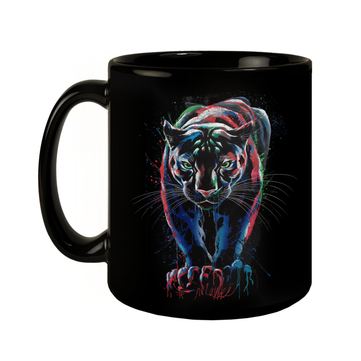 Abstrakter Panther Farbspiel Tasse für Kunstliebhaber