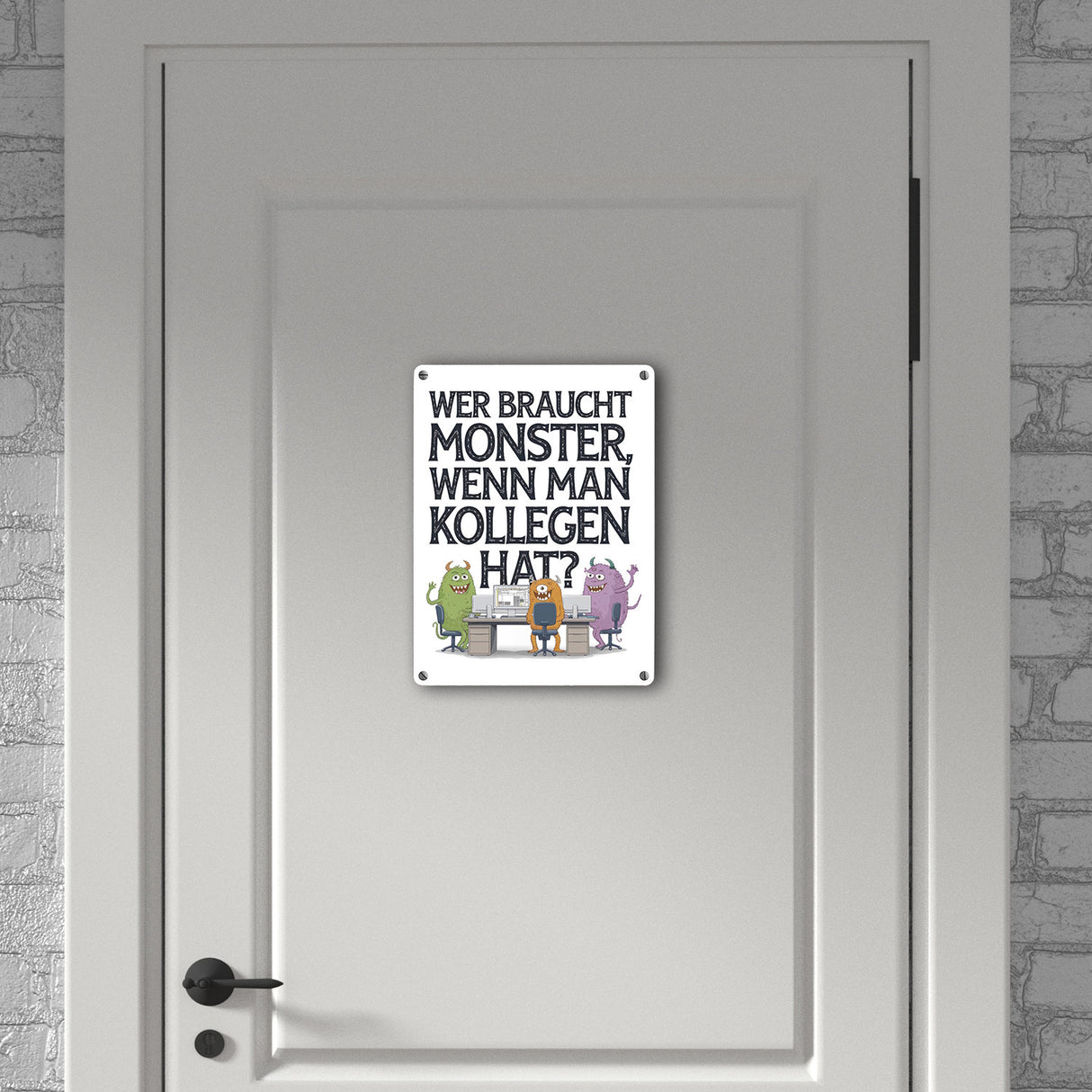 Keine Monster , aber Kollegen Metallschild in 15x20 cm Monster als Kollege
