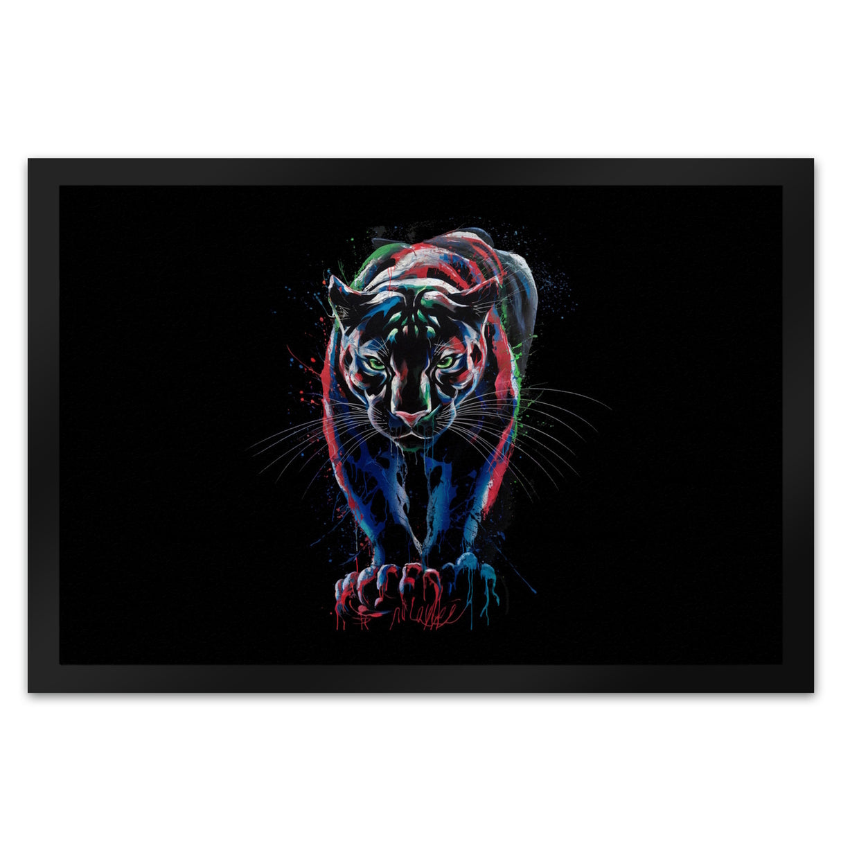 Abstrakter Panther Farbspiel Fussmatte für Kunstliebhaber