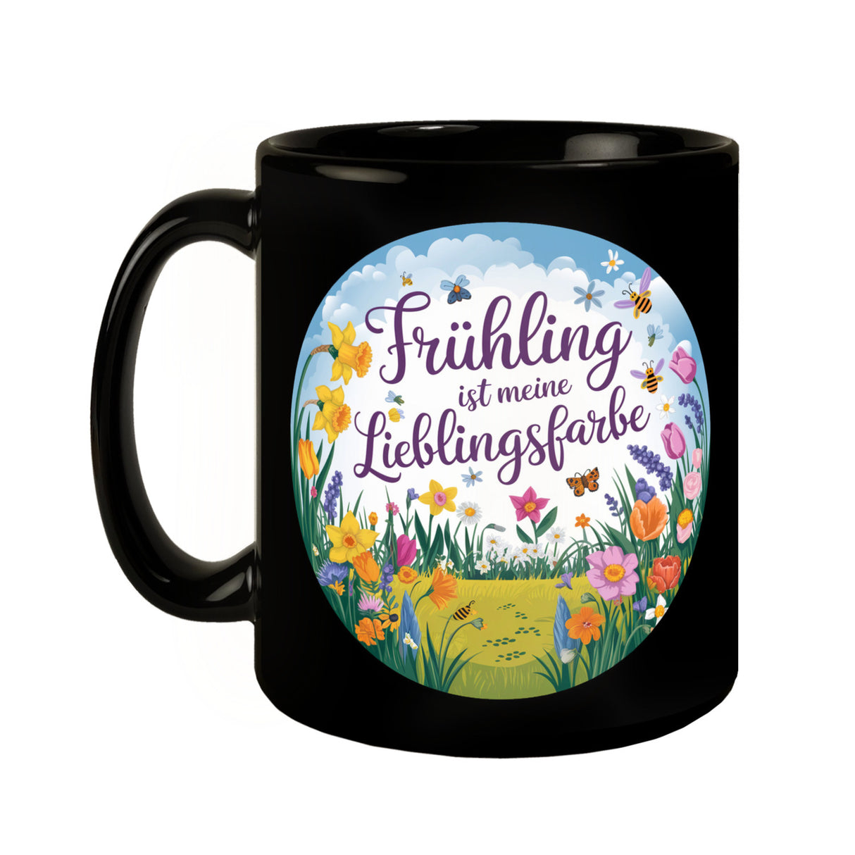 Frühlingswiese Tasse - Frühling ist meine Lieblingsfarbe
