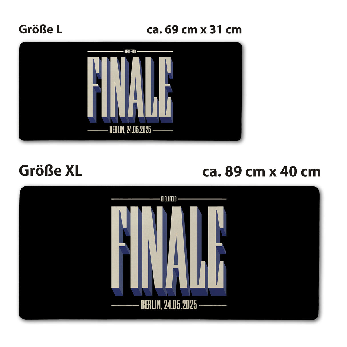 FINALE 2025 Bielefeld Schreibtischunterlage 69x31cm XXL Mauspad für das Pokalfinale in Berlin