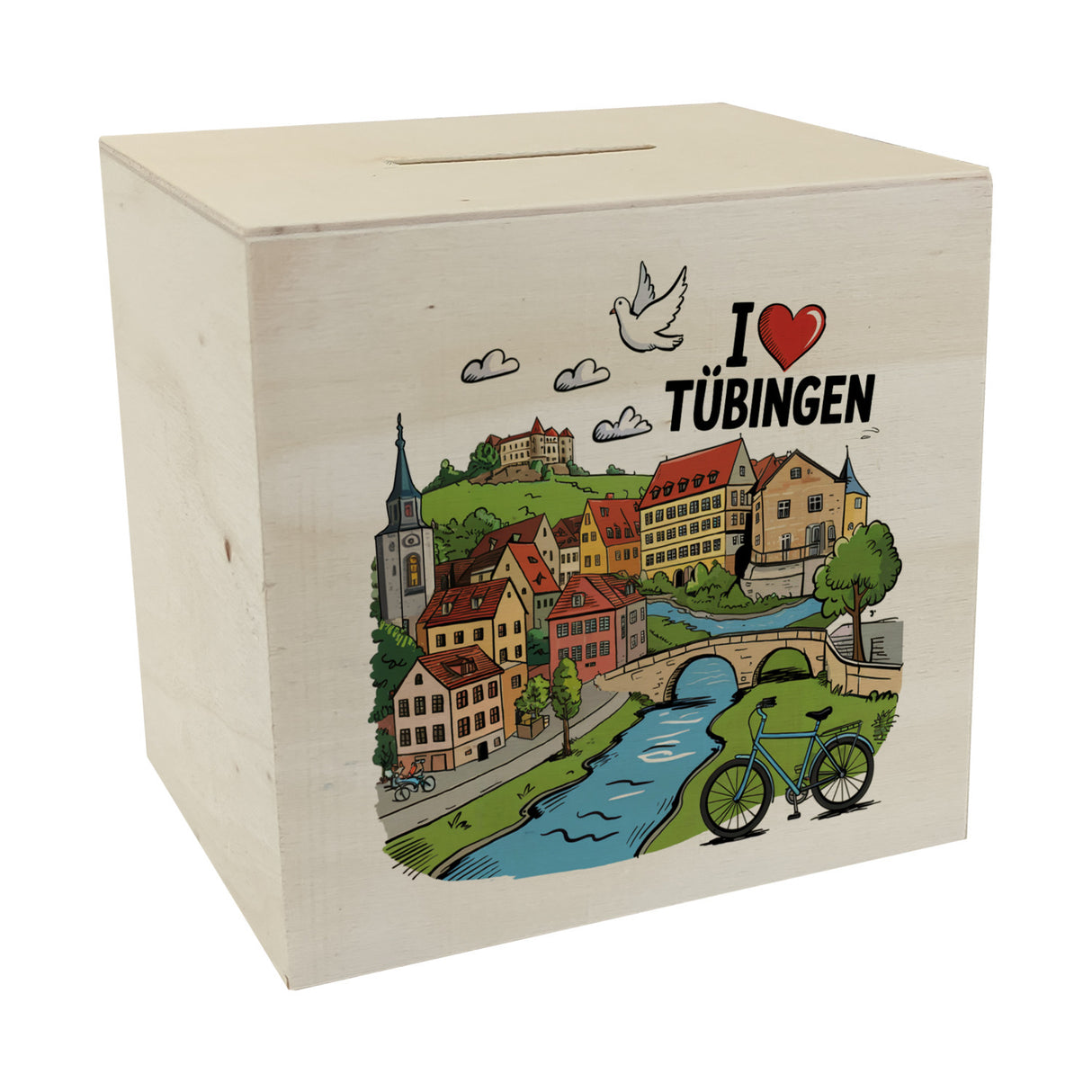 I love Tübingen Spardose mit Sehenswürdigkeiten