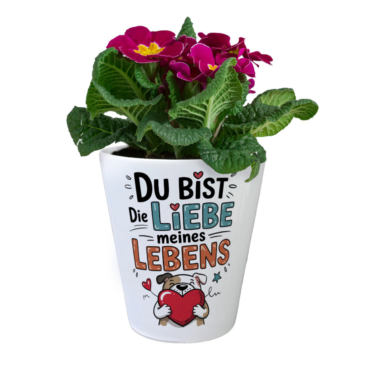 Bulldogge mit Herz Liebe meines Lebens Blumentopf für Tierliebhaber