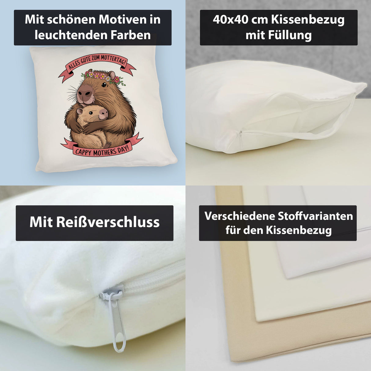 Capybara - Alles Gute zum Muttertag Kissen