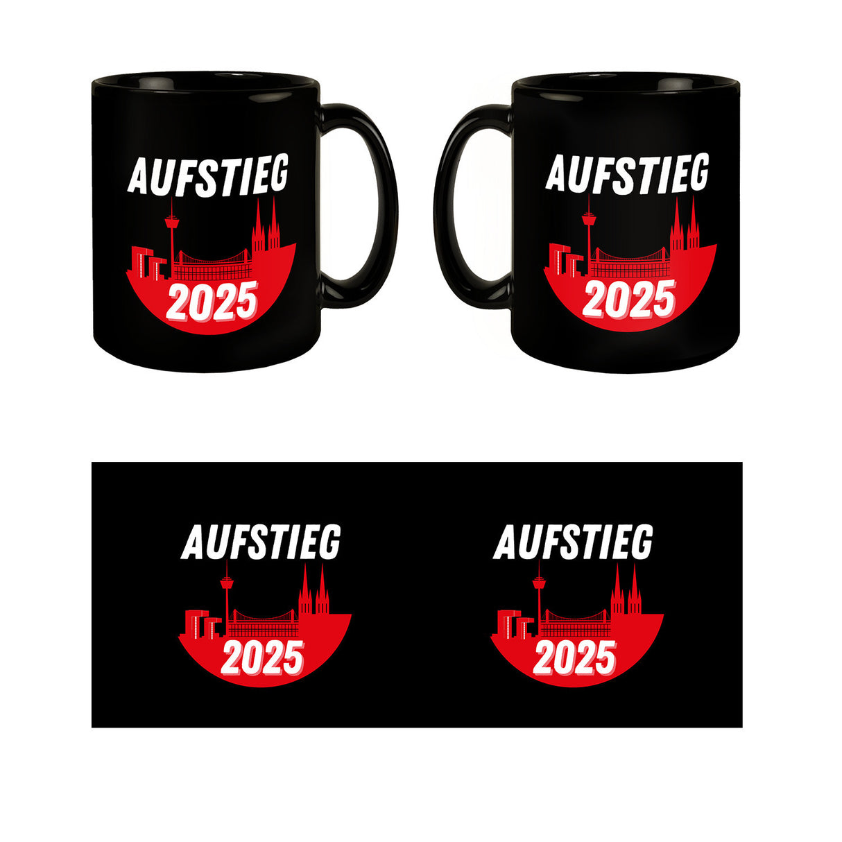 Köln Aufstieg 2025 Skyline Tasse für Fußballfans