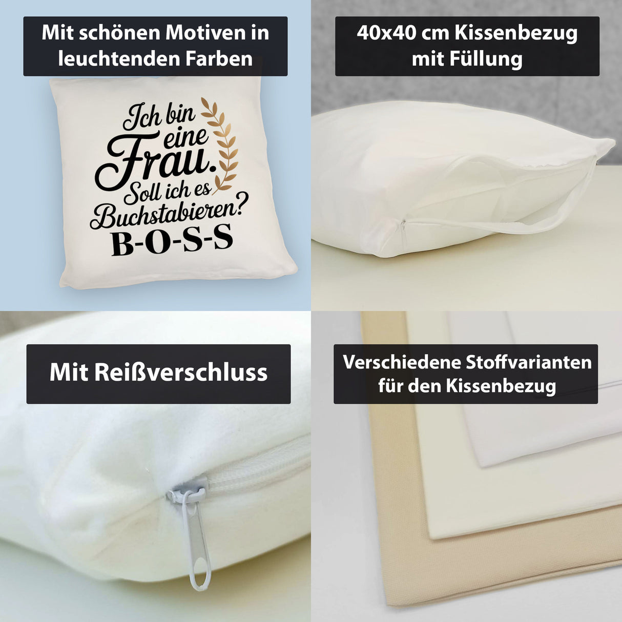 Frau ist der BOSS Kissen