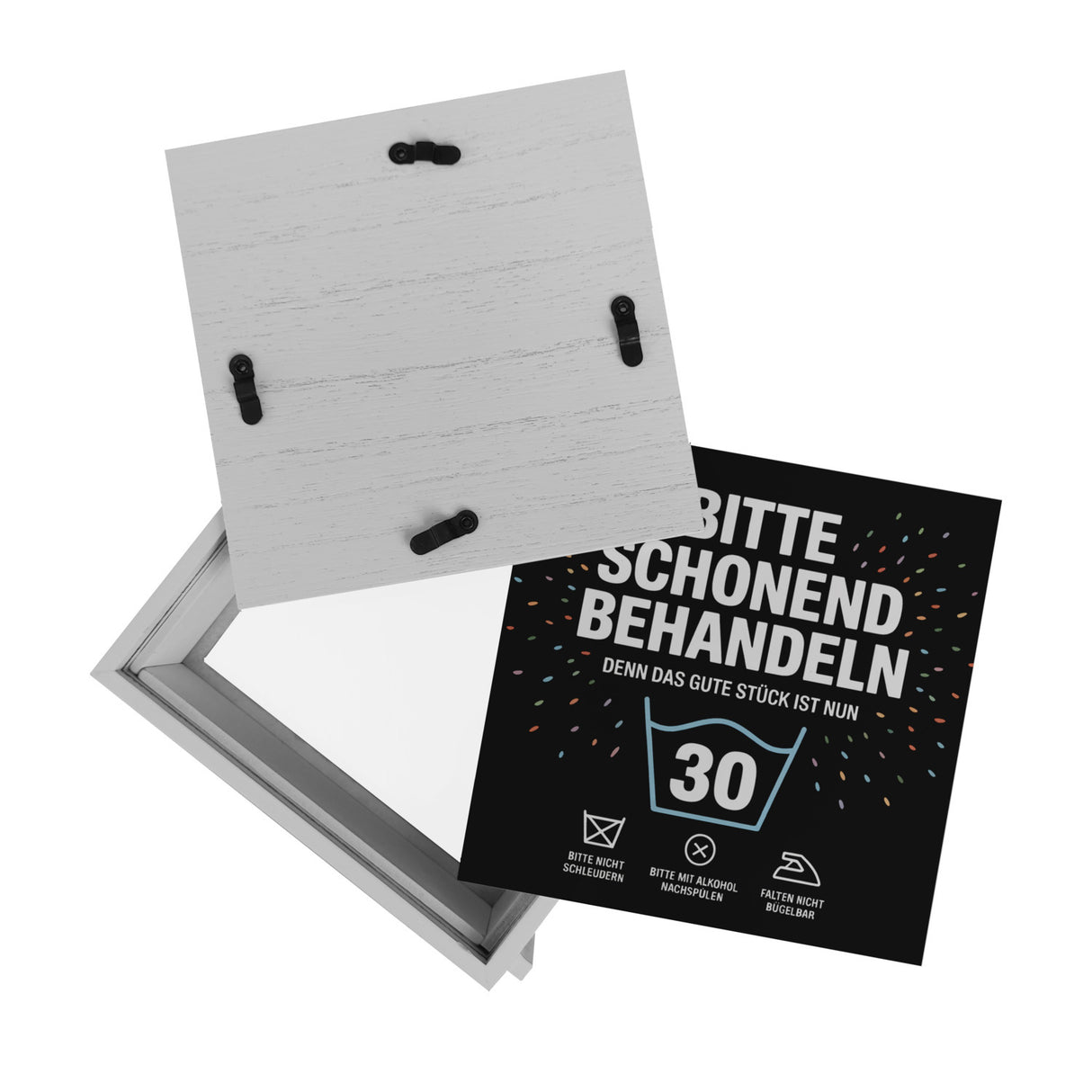 Wäschepflegeetikett Spardose bitte schonend behandeln wird 30
