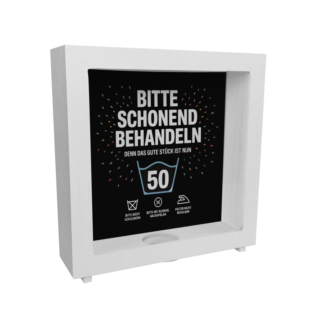 Wäschepflegeetikett Spardose bitte schonend behandeln wird 50