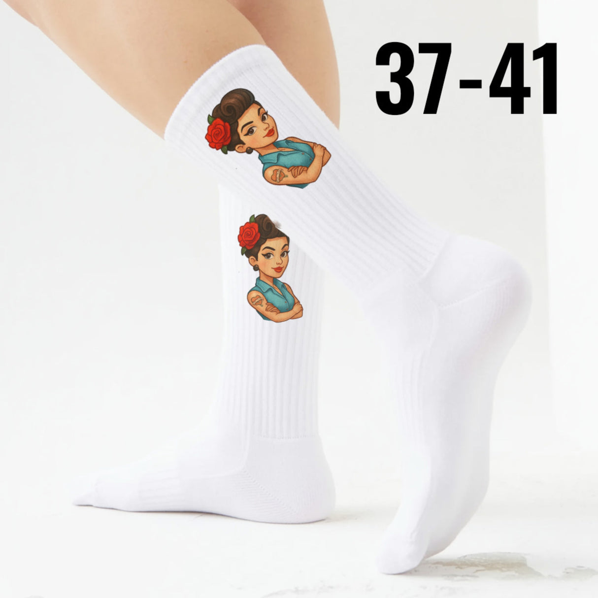 epicsocks Retro Vibes Rote Blume Socken in 37-41 im Paar