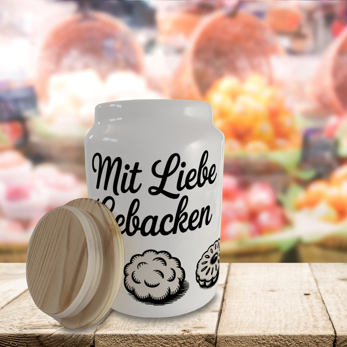 Vintage Keksdose mit Liebe gebacken