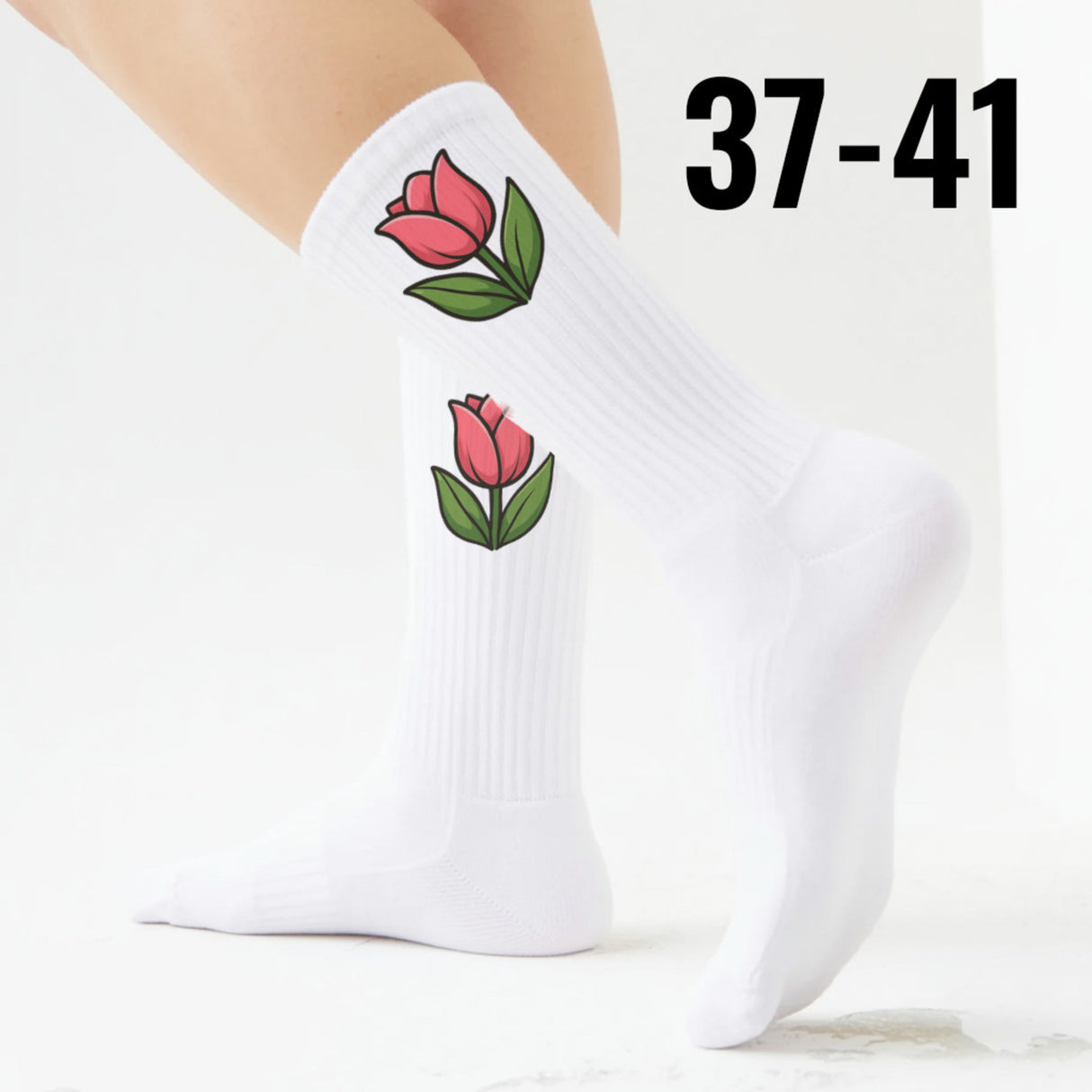 epicsocks Floral Fantasy Pinkfarbene Tulpe Socken in 37-41 im Paar
