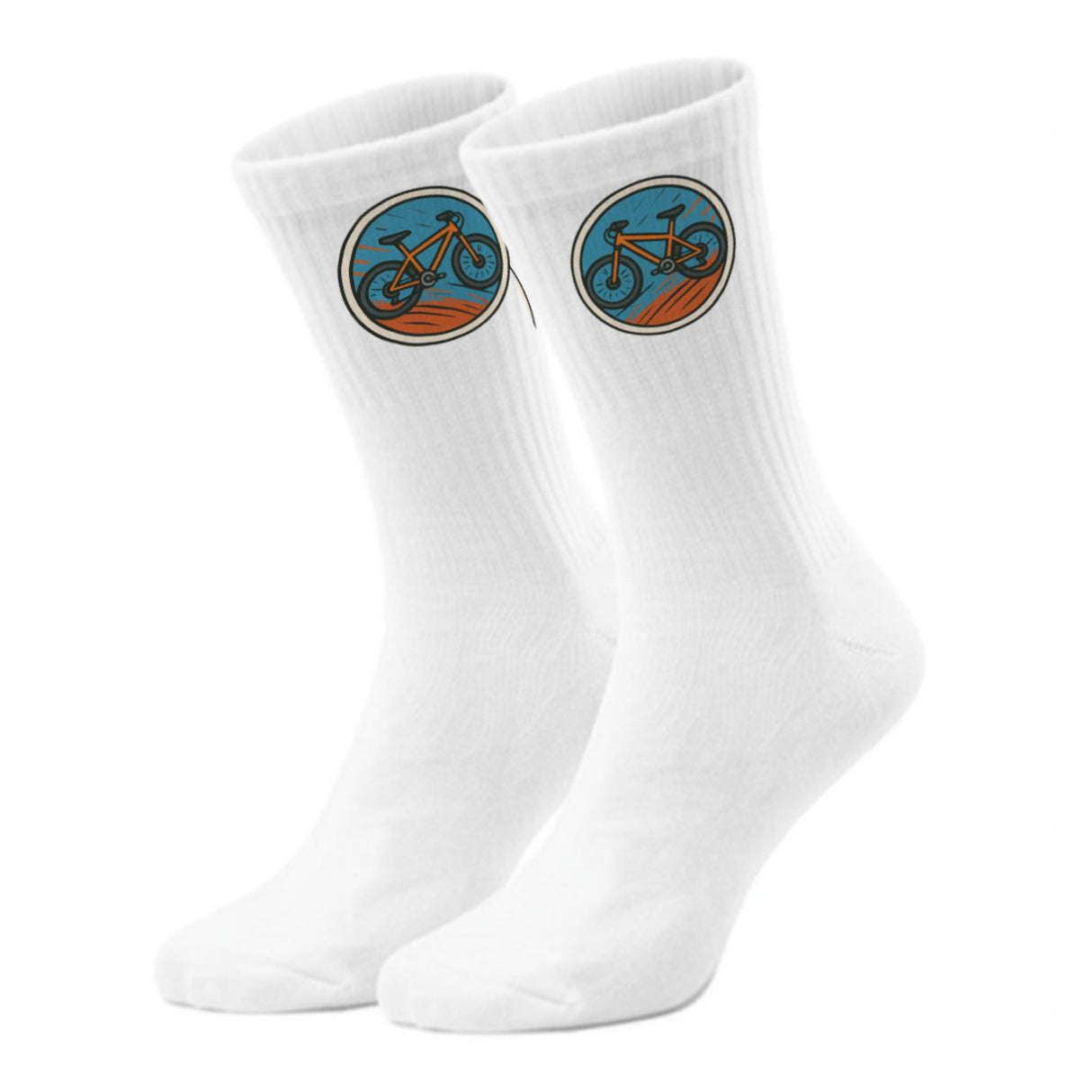 epicsocks Fahrradabenteuer Orange Fahrrad Socken in 37-41 im Paar