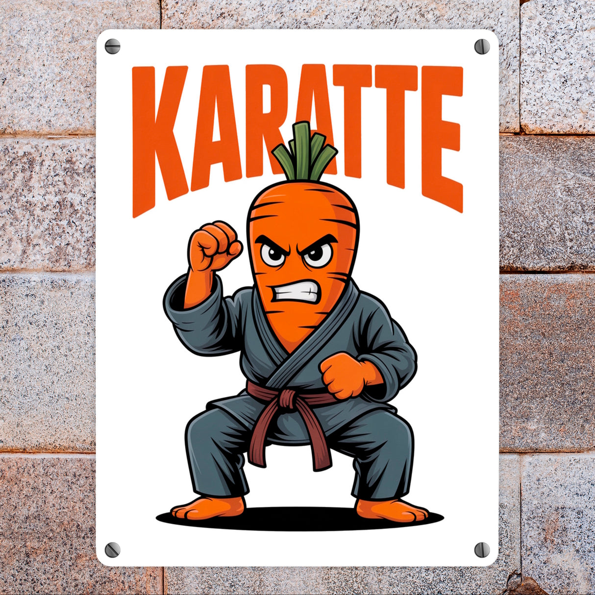 Karate Karotte - Karatte Metallschild in 15x20 cm