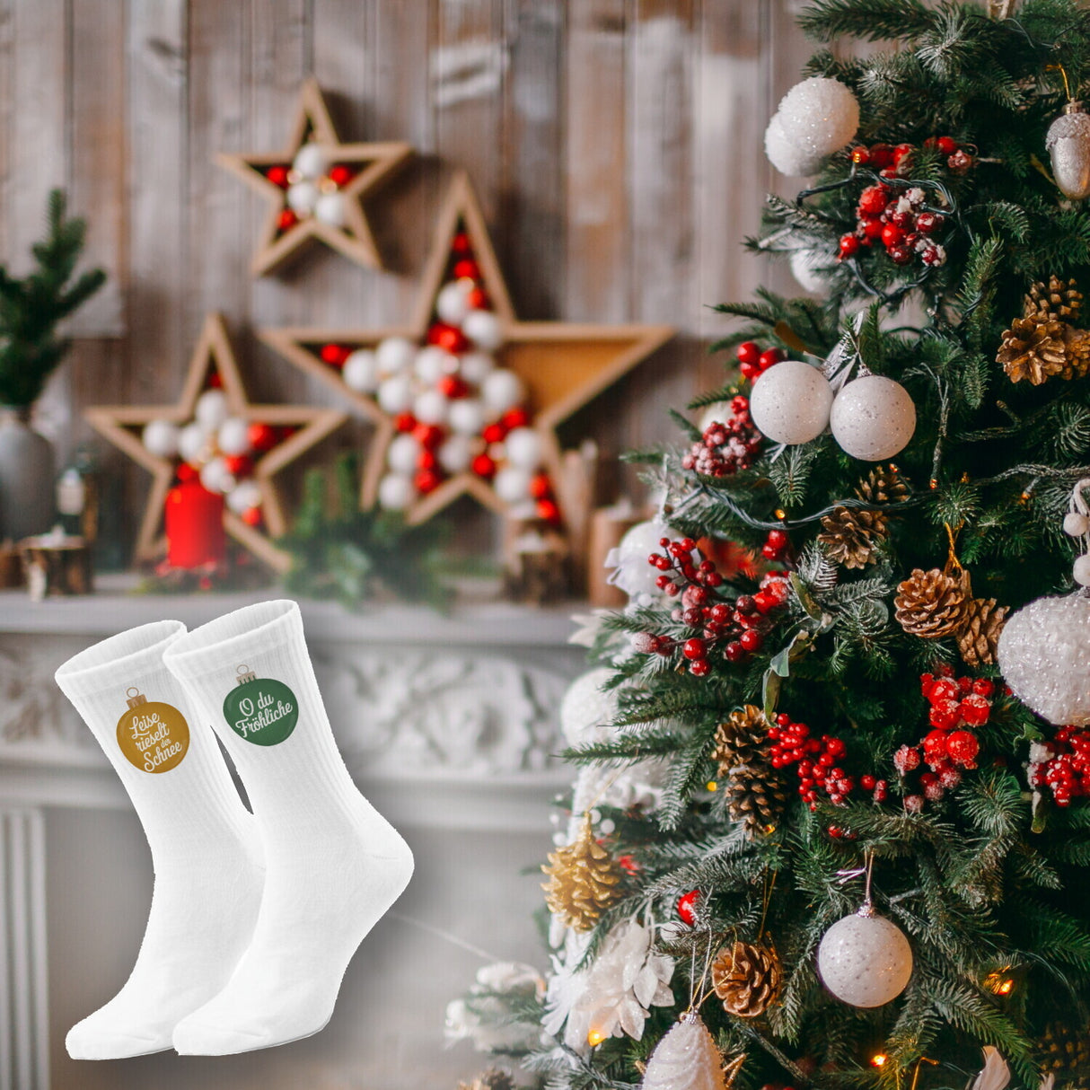 epicsocks Weihnachtsklänge Socken in 37-41 im 6er Set in Geschenkdose im 6er Set in Geschenkbox