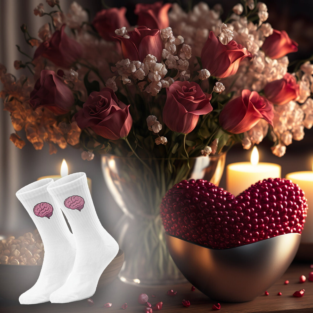 epicsocks HeartBeat Gehirn Socken in 37-41 im Paar