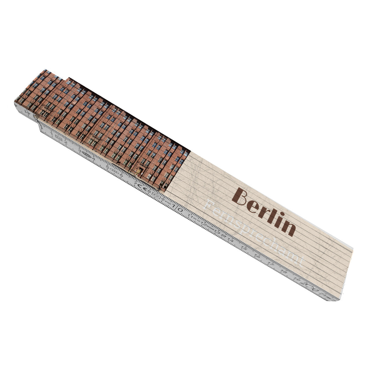 streetline Berlin Fernsprechamt Meterstab aus Holz