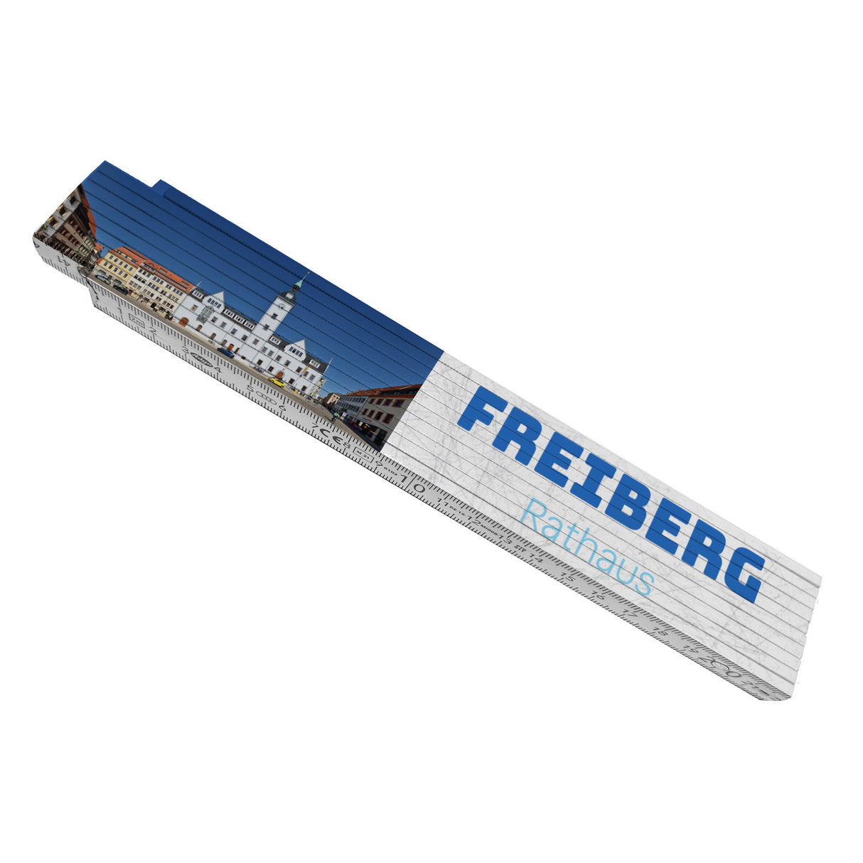streetline Freiberg Rathaus Meterstab aus Holz
