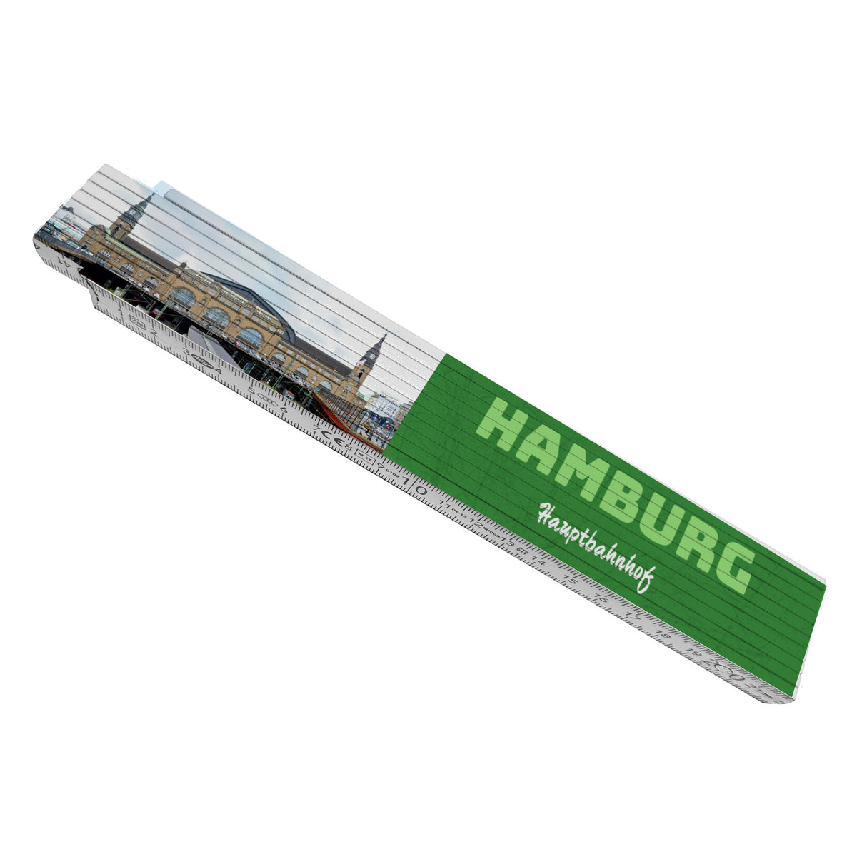 streetline Hamburg Hauptbahnhof Meterstab aus Holz
