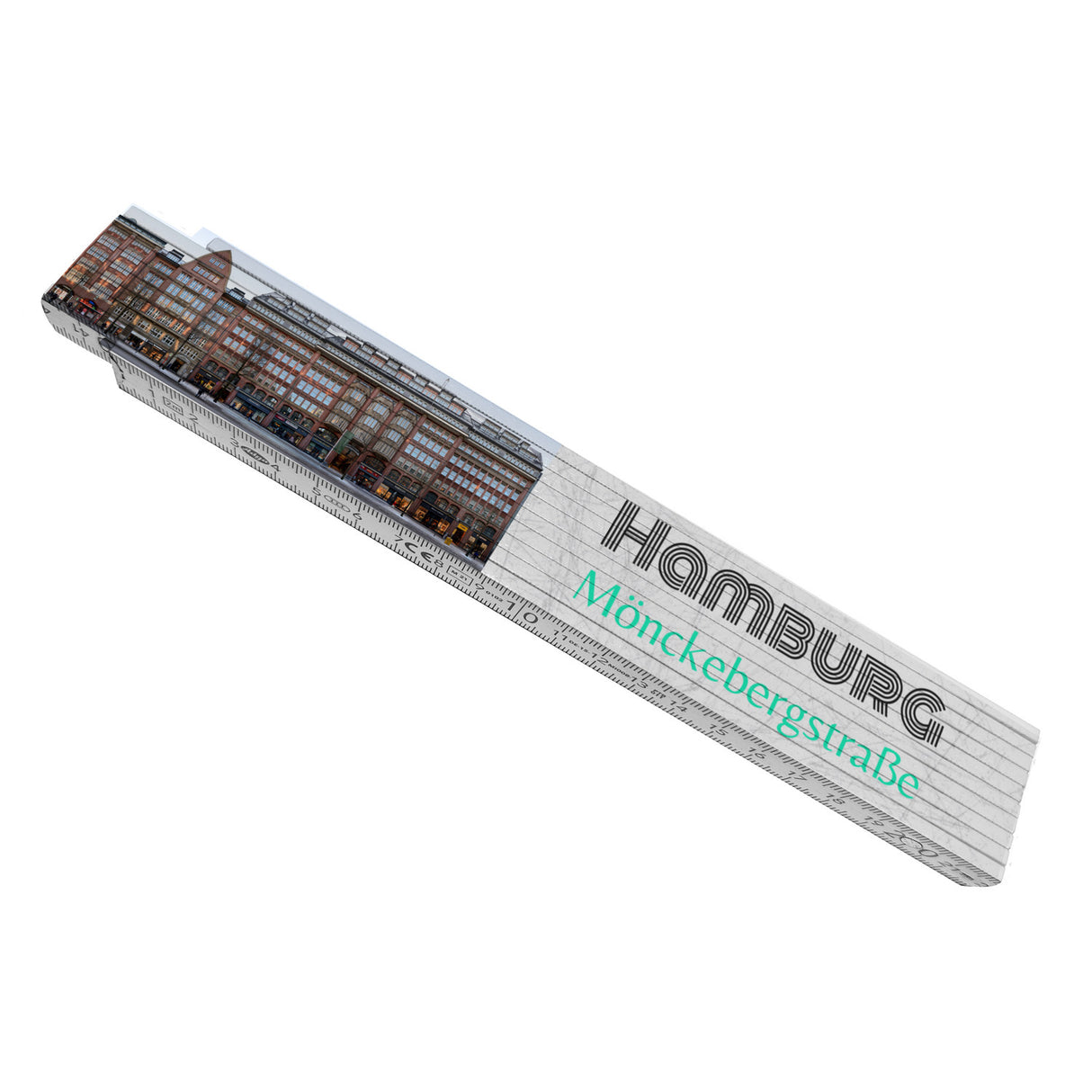 streetline Hamburg Mönckebergstraße Meterstab aus Holz