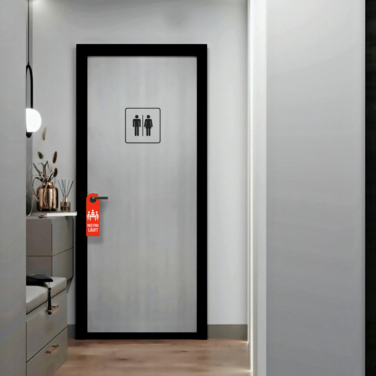 Meeting läuft Raum Frei Türhänger für Büro