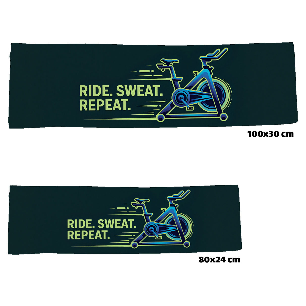 Fitness Eishandtuch mit Speedbike - Ride. Sweat. Repeat.
