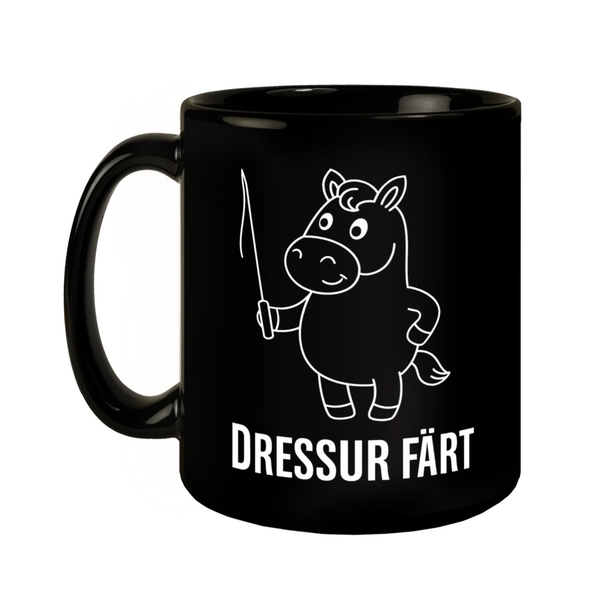 Pferd mit Peitsche Dressur Färt Kaffeebecher