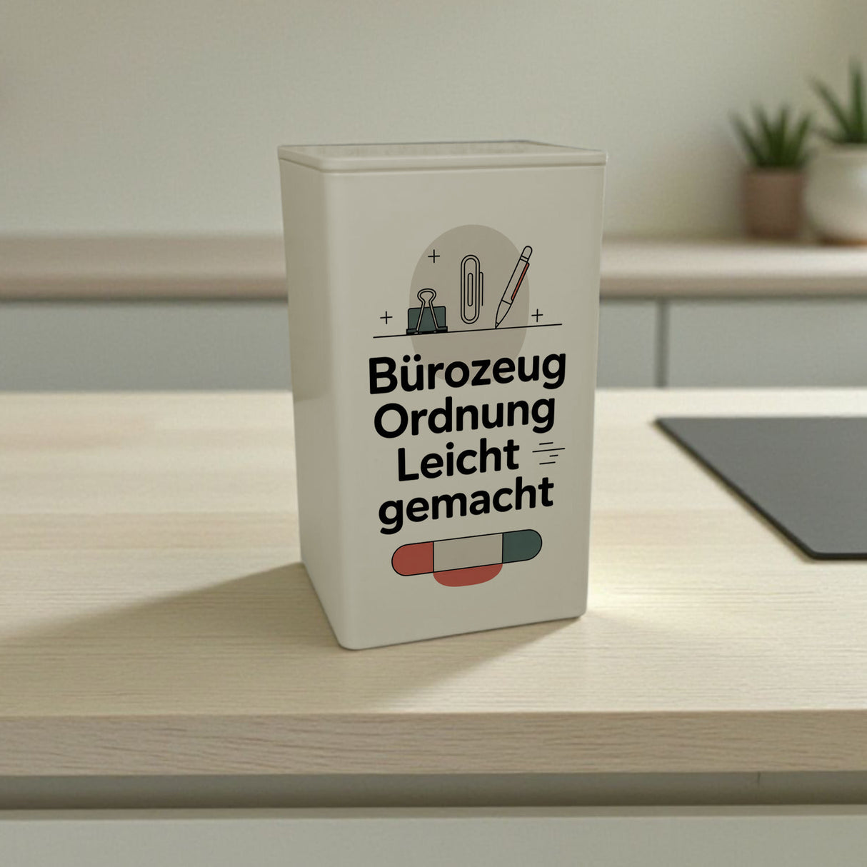 Büroklammer Stift Design Bürozeug Ordnung leicht gemacht Dose 900ml