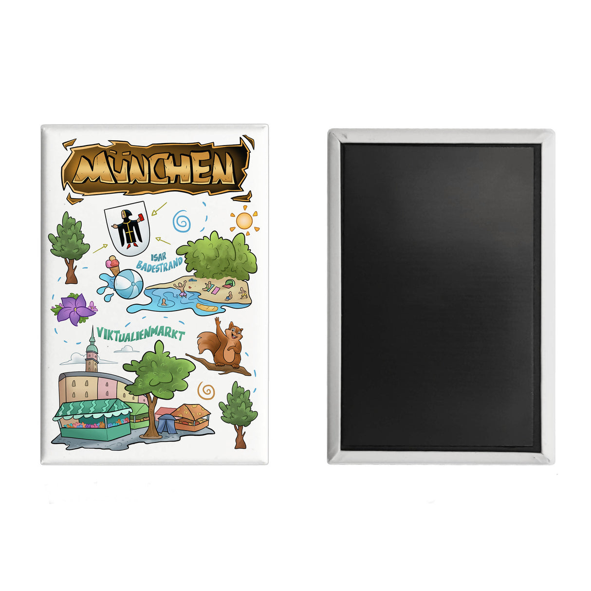 München Pop Art Souvenir Souvenir Magnet - Viktualienmarkt