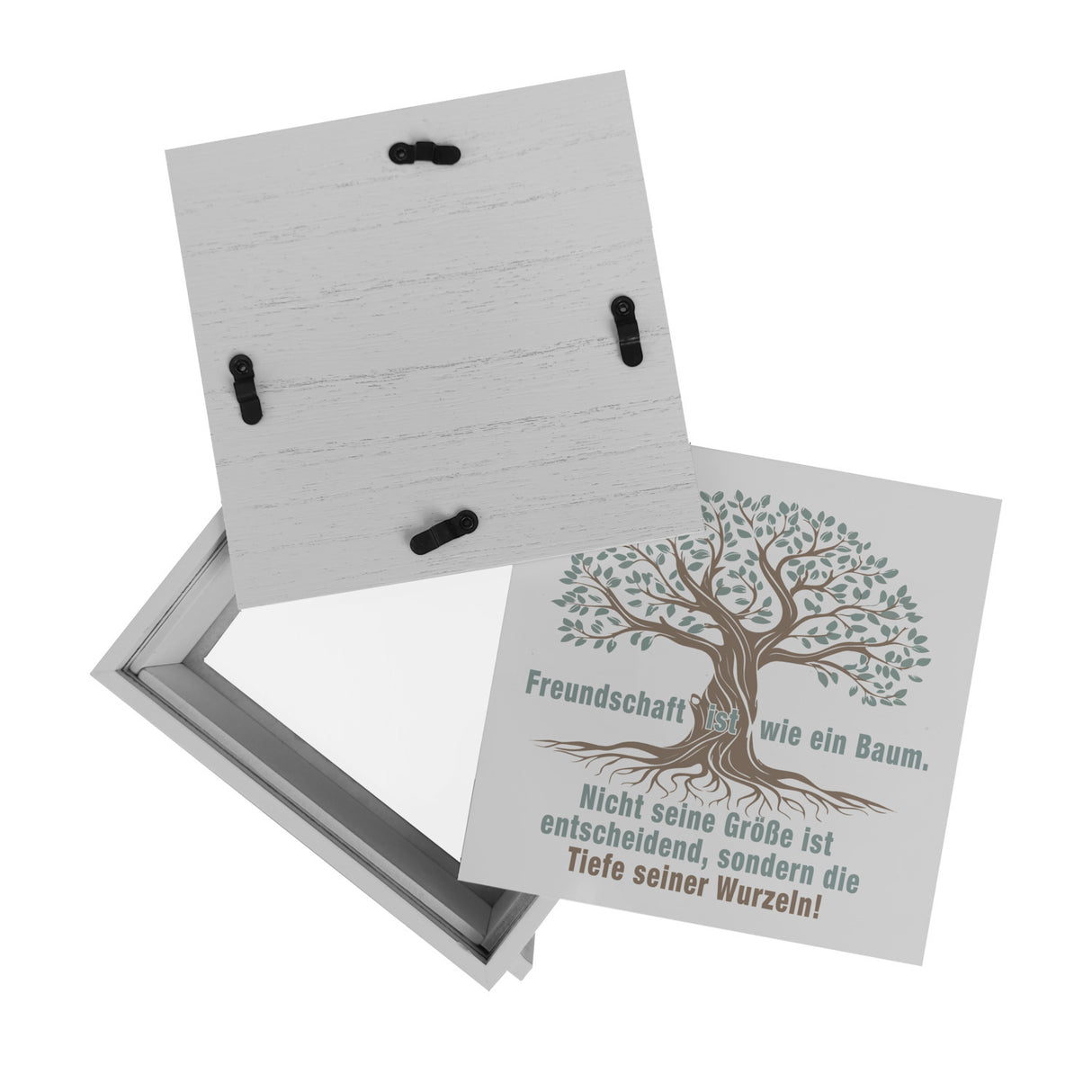Baum mit Wurzeln Spardose mit Spruch: Freundschaft wächst durch tiefe Wurzeln