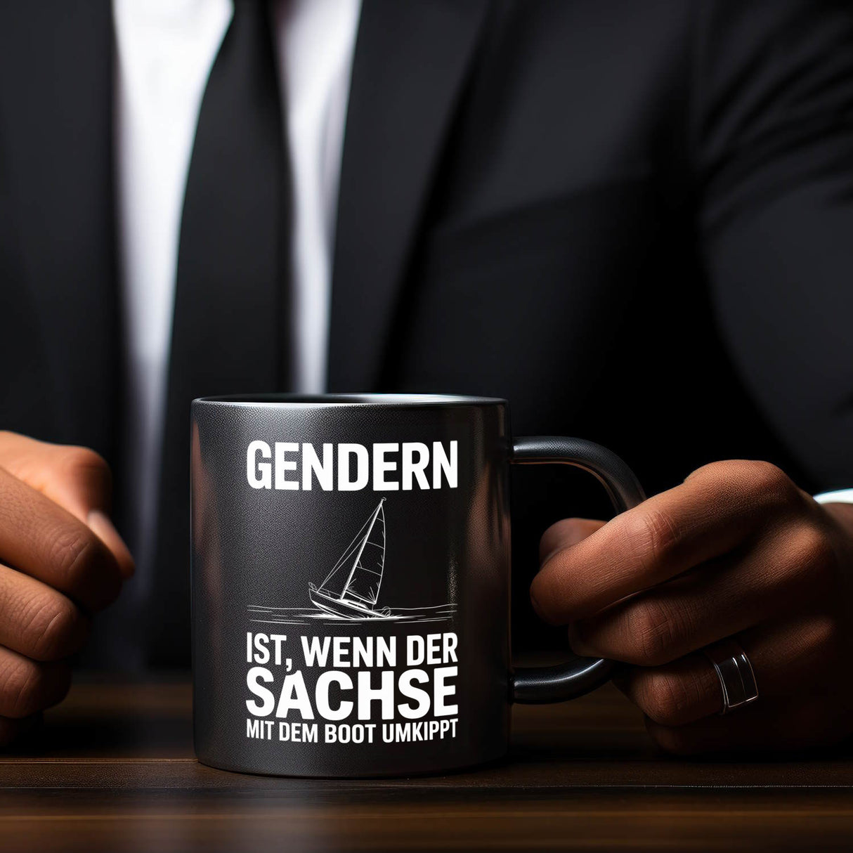 GENDERN ist, wenn der SACHSE und mit dem Boot UMKIPPT Tasse