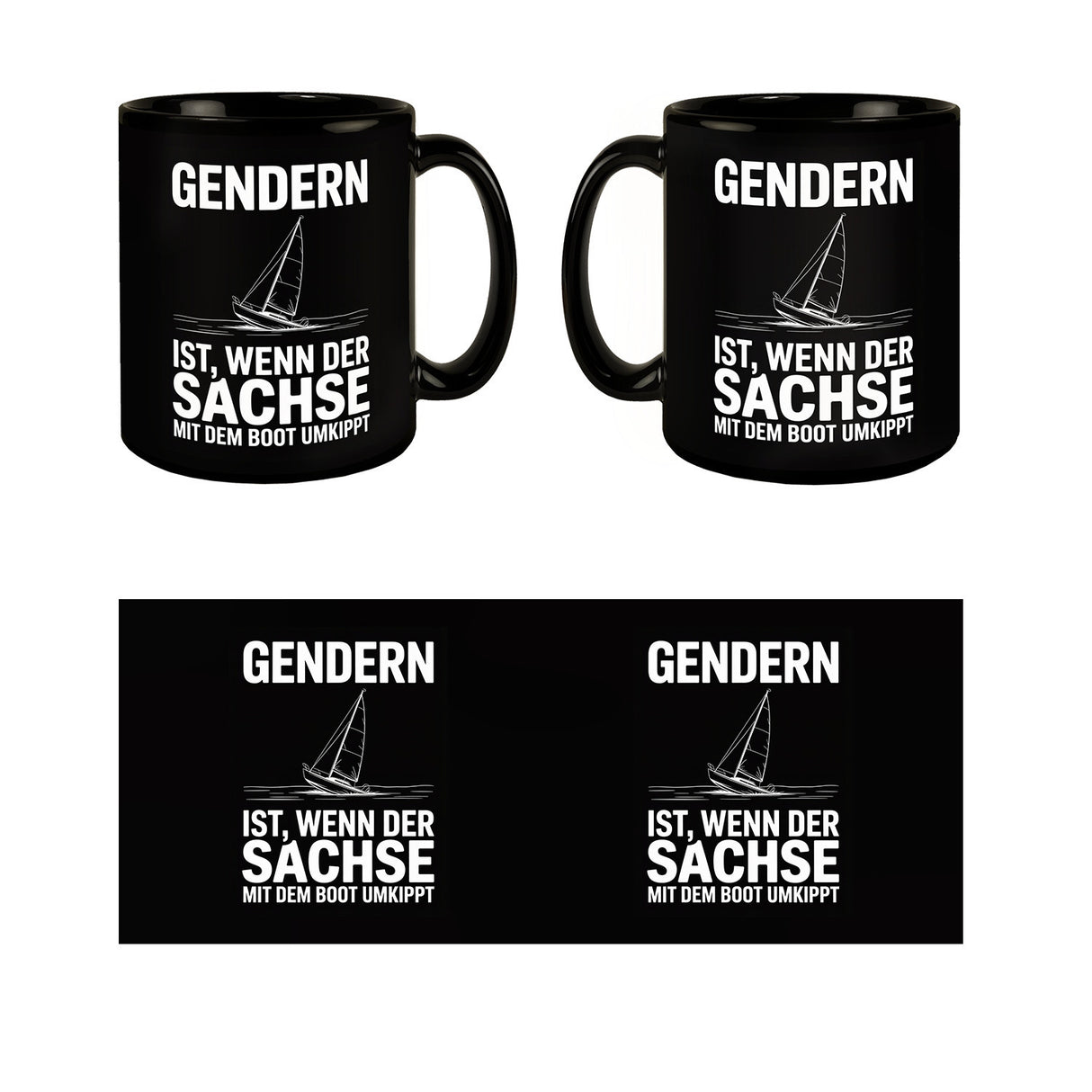 GENDERN ist, wenn der SACHSE und mit dem Boot UMKIPPT Tasse