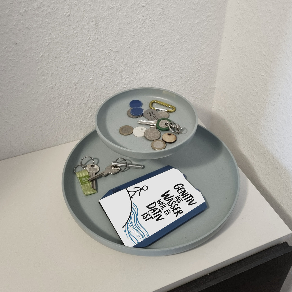 Genitiv ins Wasser, weil es Dativ ist Parkscheibe Grammatik Witz