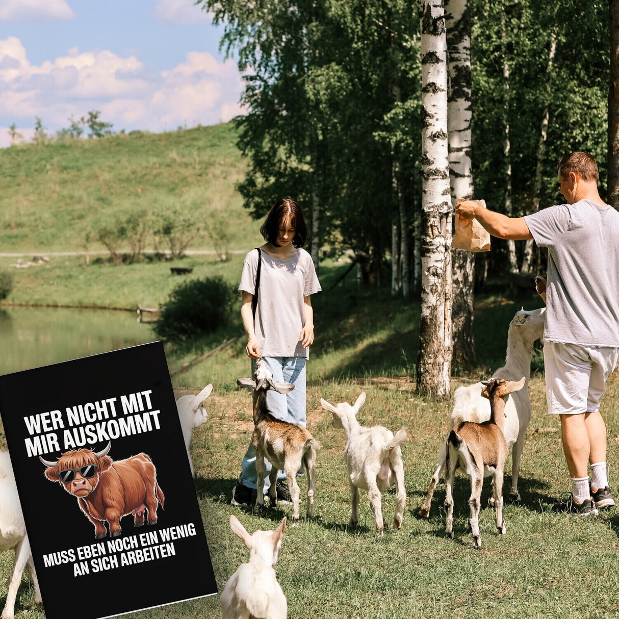 Hochlandrind Souvenir Souvenir Magnet - du musst an dir arbeiten