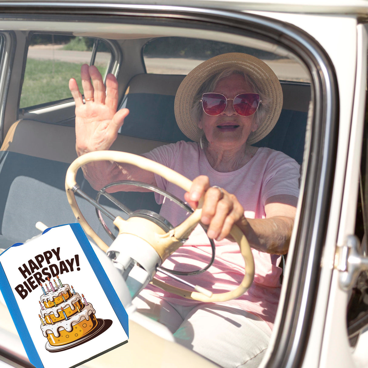 Bierkuchen Happy Biersday Parkscheibe für Biertrinker zum Geburtstag