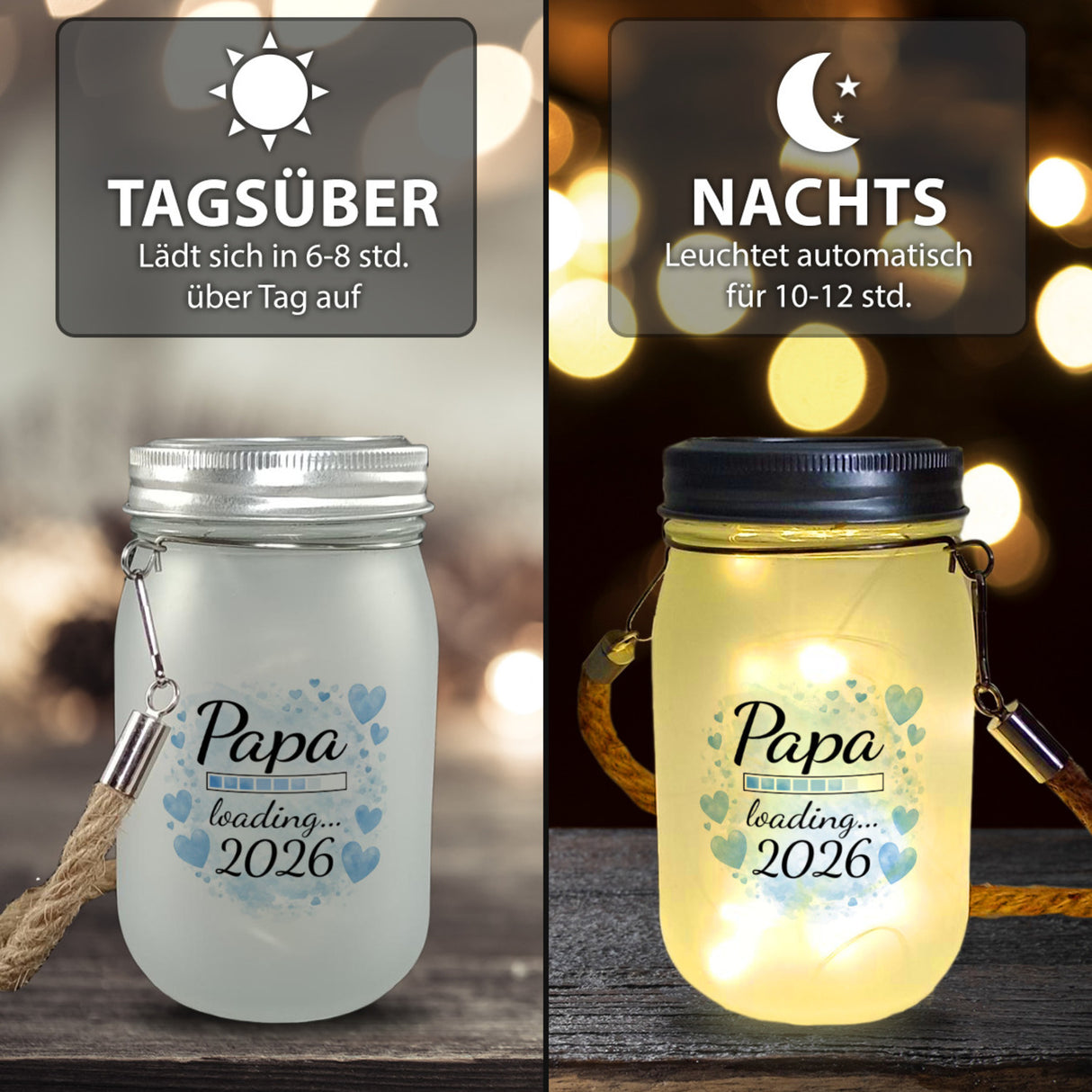 Papa loading... 2026 Solarlicht für werdende Väter
