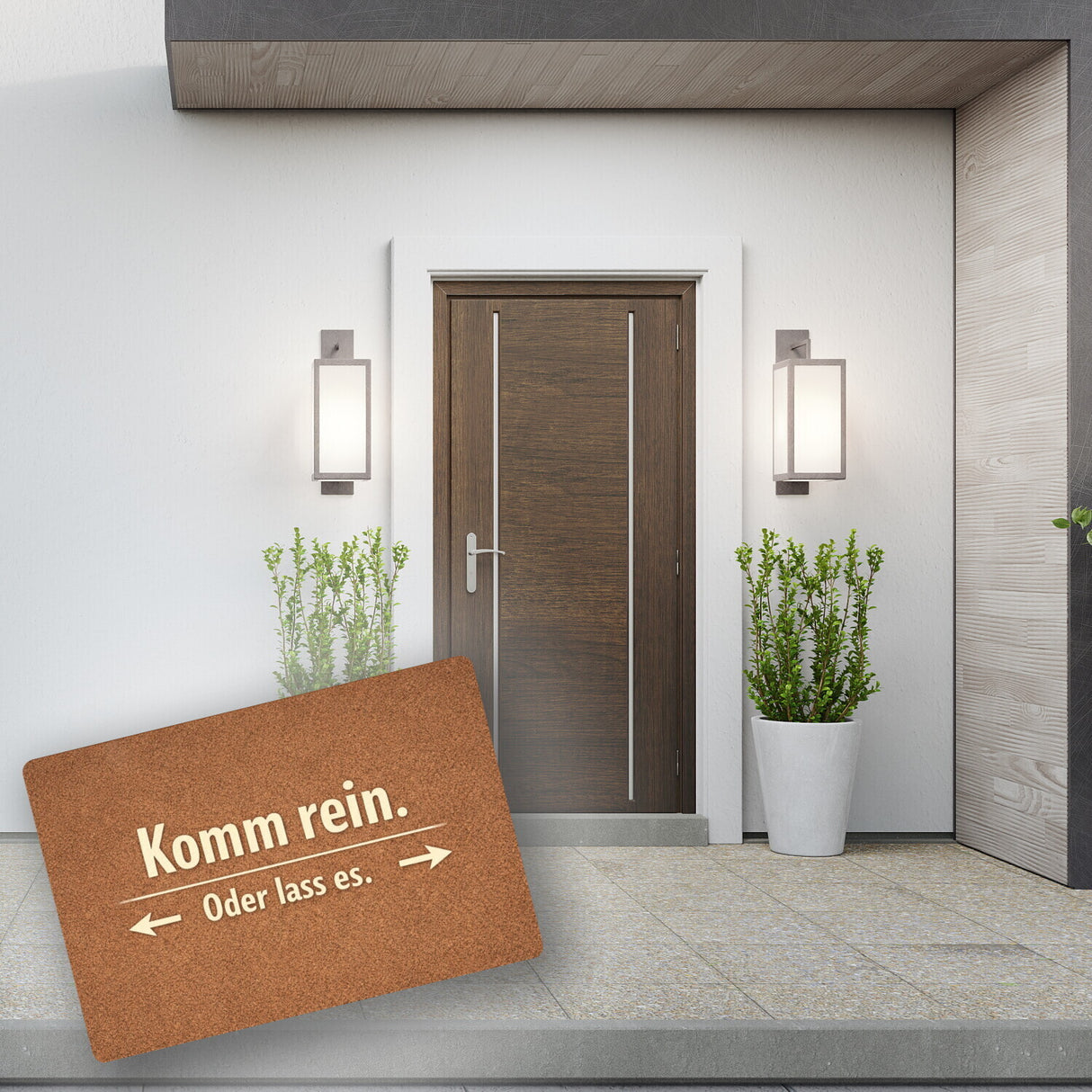 Kork-Effekt Komm rein Oder lass es Fußmatte in 35x50 cm ohne Rand