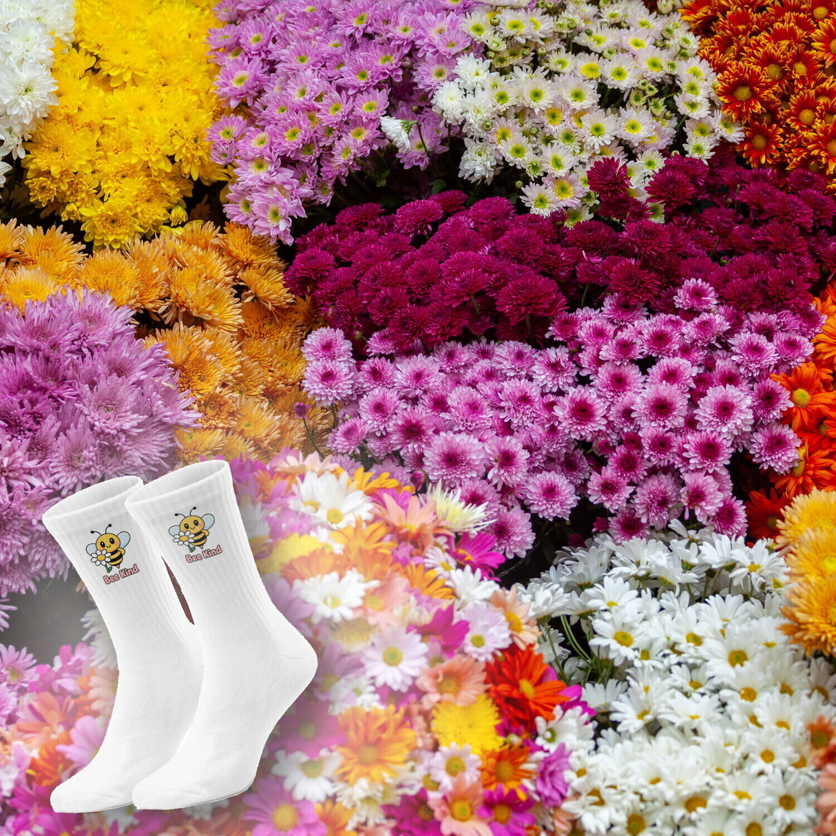 epicsocks Bee Adventures Blumen-Biene Socken in 37-41 im Paar