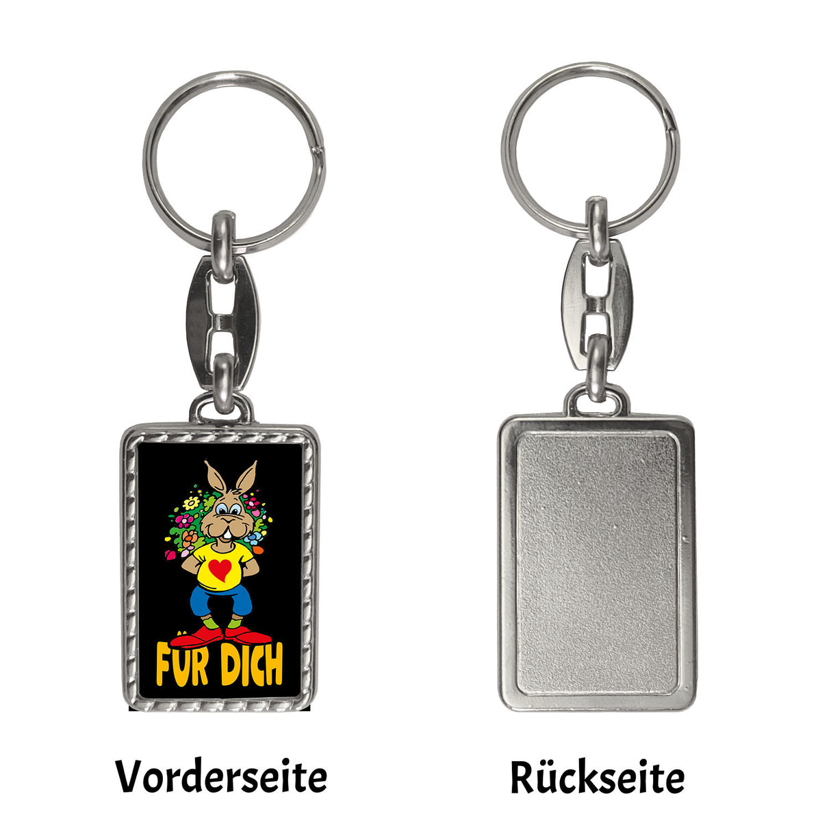 Osterhase Schlüsselanhänger mit Spruch: für dich