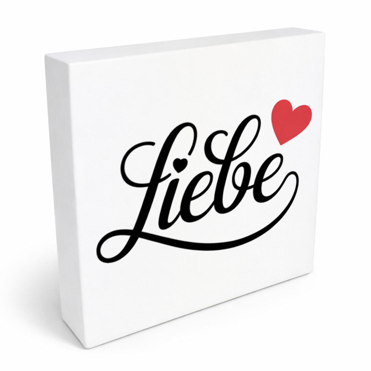 Lebensfreude Liebe Holzbild in 10x10 cm zum Stellen oder Aufhängen
