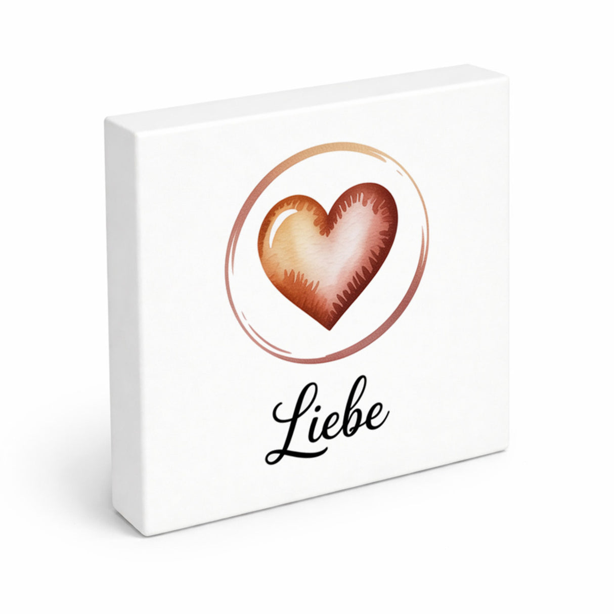 Seelenstärke Herz Symbol Holzbild in 10x10 cm zum Stellen oder Aufhängen