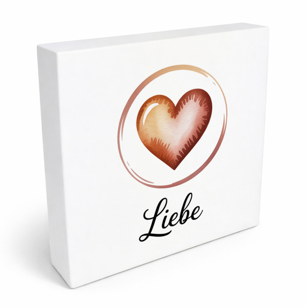 Seelenstärke Herz Symbol Holzbild in 10x10 cm zum Stellen oder Aufhängen