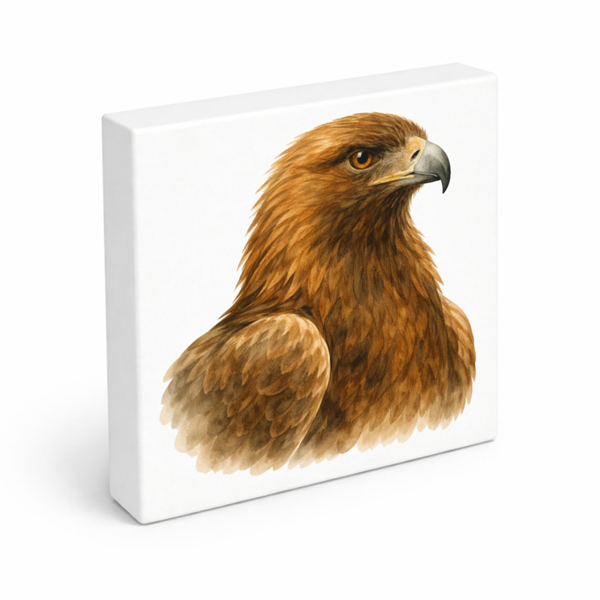 Luft Könige Adler Porträt Holzbild in 10x10 cm zum Stellen oder Aufhängen