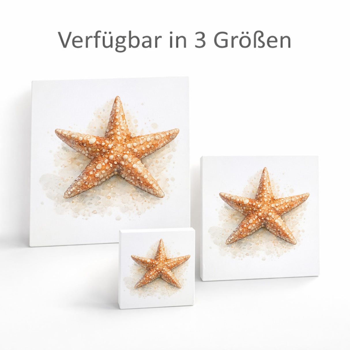 Küstenklänge Seestern Holzbild in 10x10 cm zum Stellen oder Aufhängen