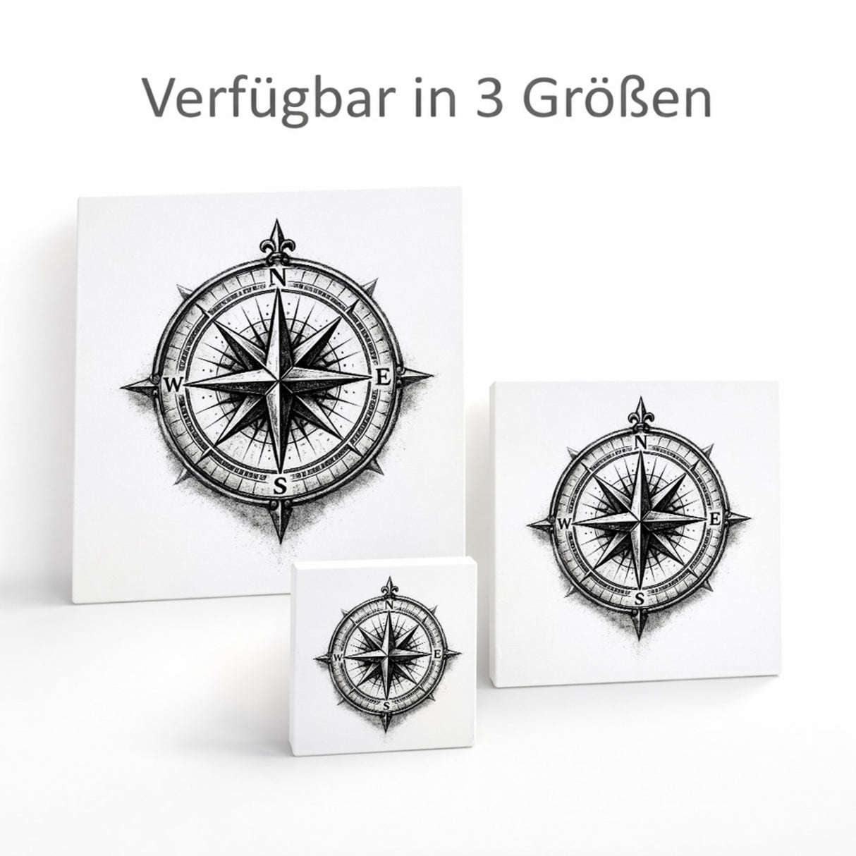 See Geflüster Kompassrose Holzbild in 10x10 cm zum Stellen oder Aufhängen