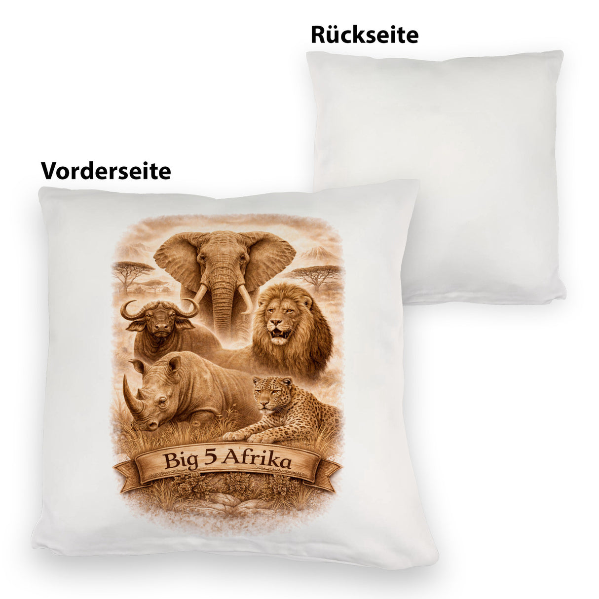 Big 5 Afrika Kissen mit Tiermotiven