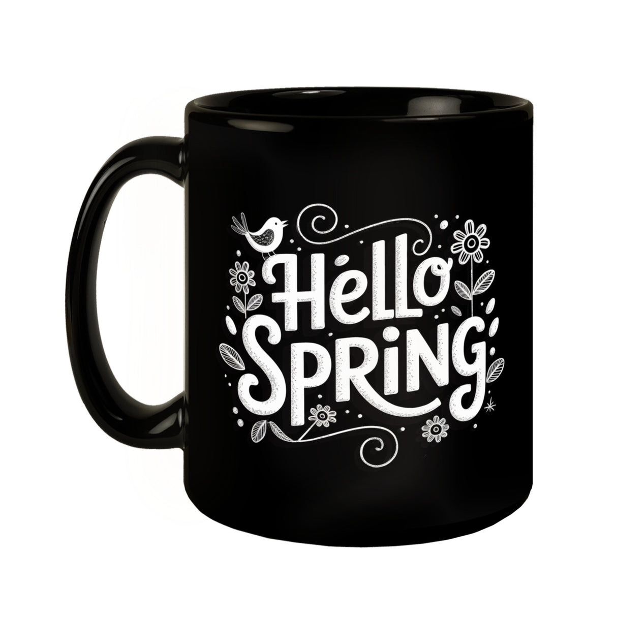 Hello spring Tasse Frühlingsmotiv Vintage Design