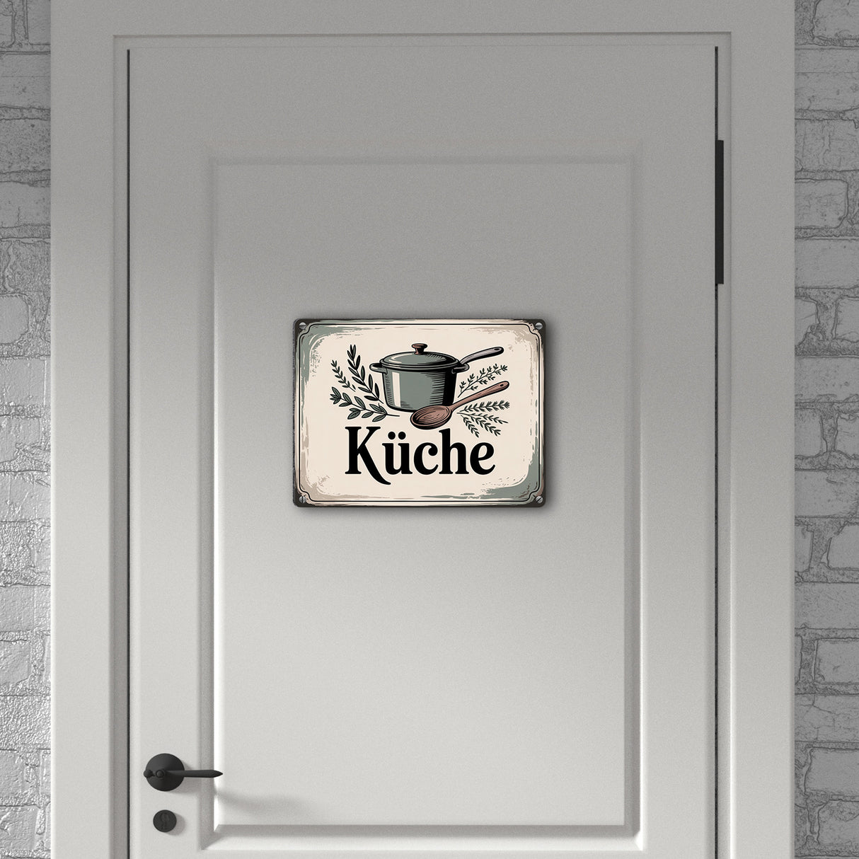 Nostalgische Küche Metallschild in 15x20 cm mit Retro-Illustration