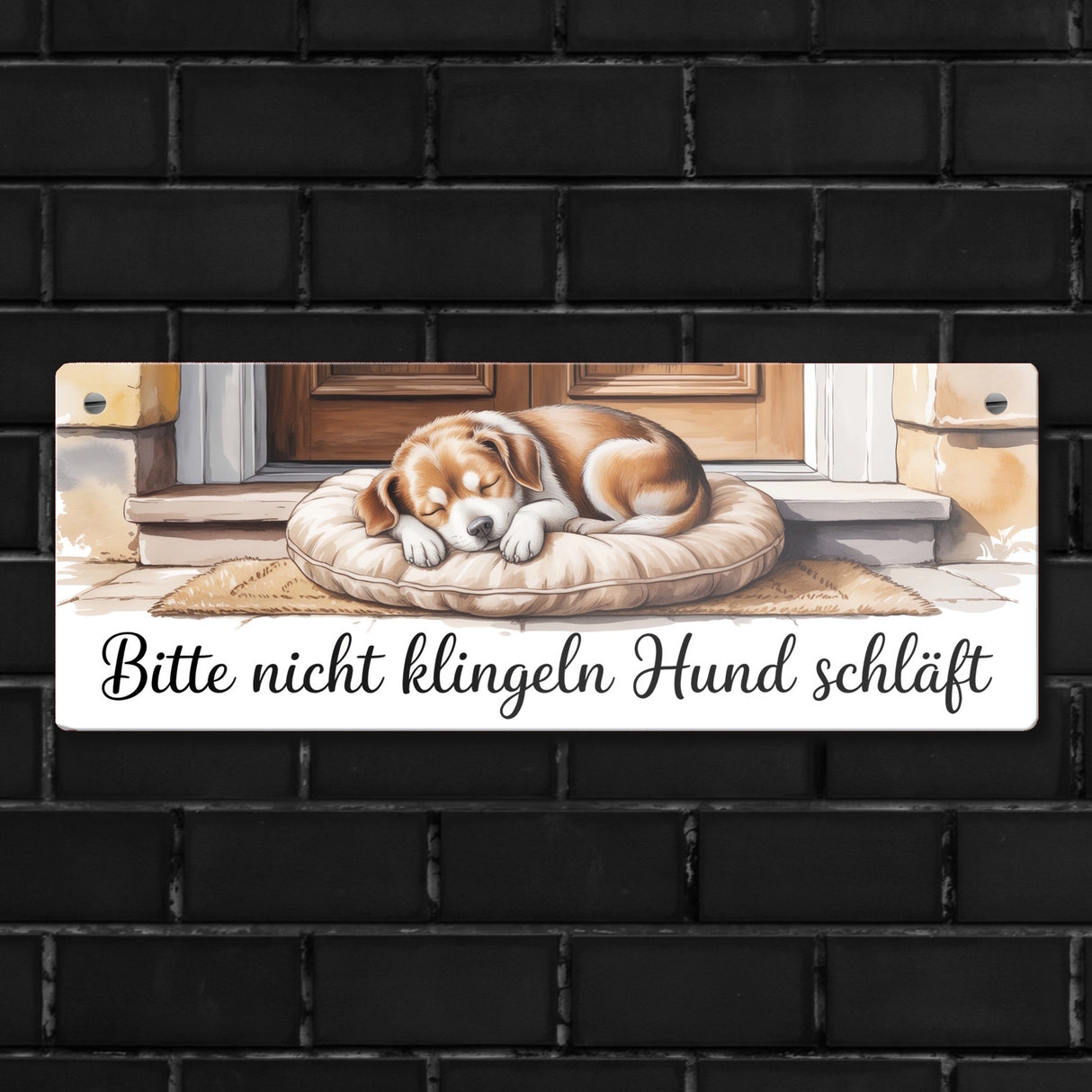 Bitte nicht klingeln Metallschild Hund schläft