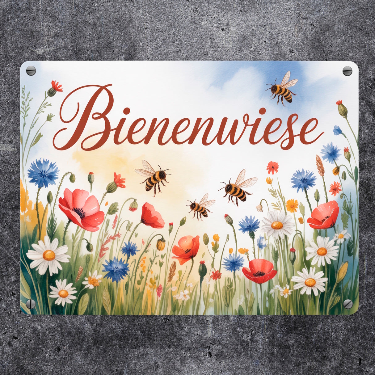Wildblumenwiese BienenwieseMetallschild in 15x20 cm Garten